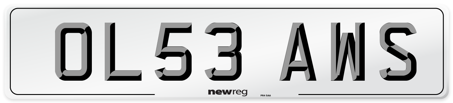 OL53 AWS Number Plate from New Reg